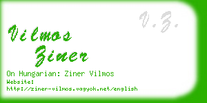 vilmos ziner business card